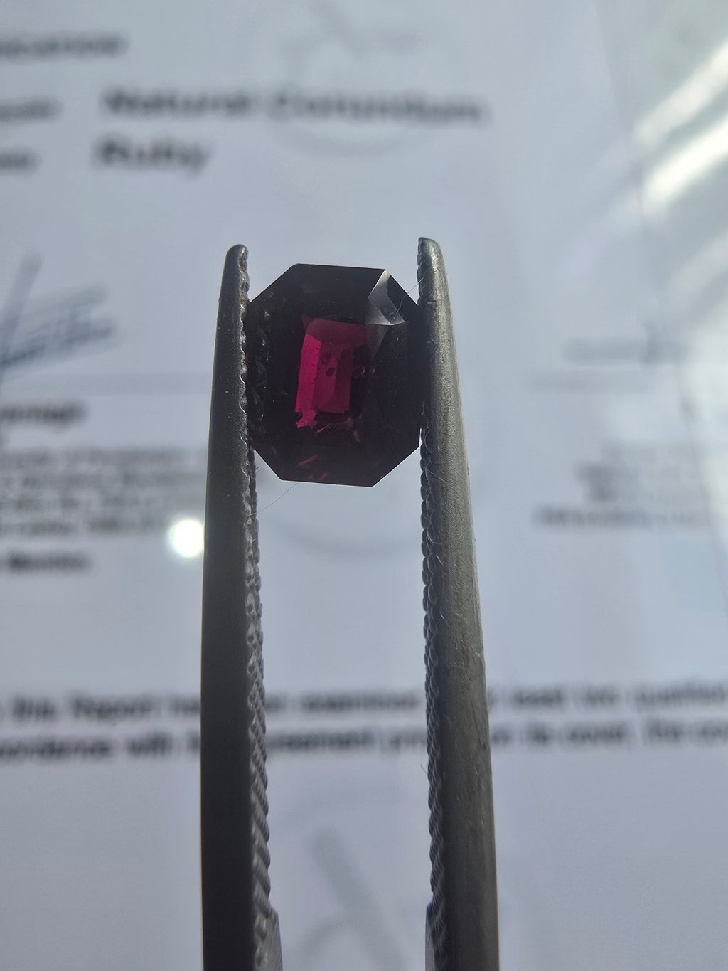Unheated Natural Ruby 1.16ct Octagon — IGLC Certified — Ministry of Gems