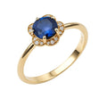 Sapphire Flower Yellow Gold Ring — Ministry of Gems