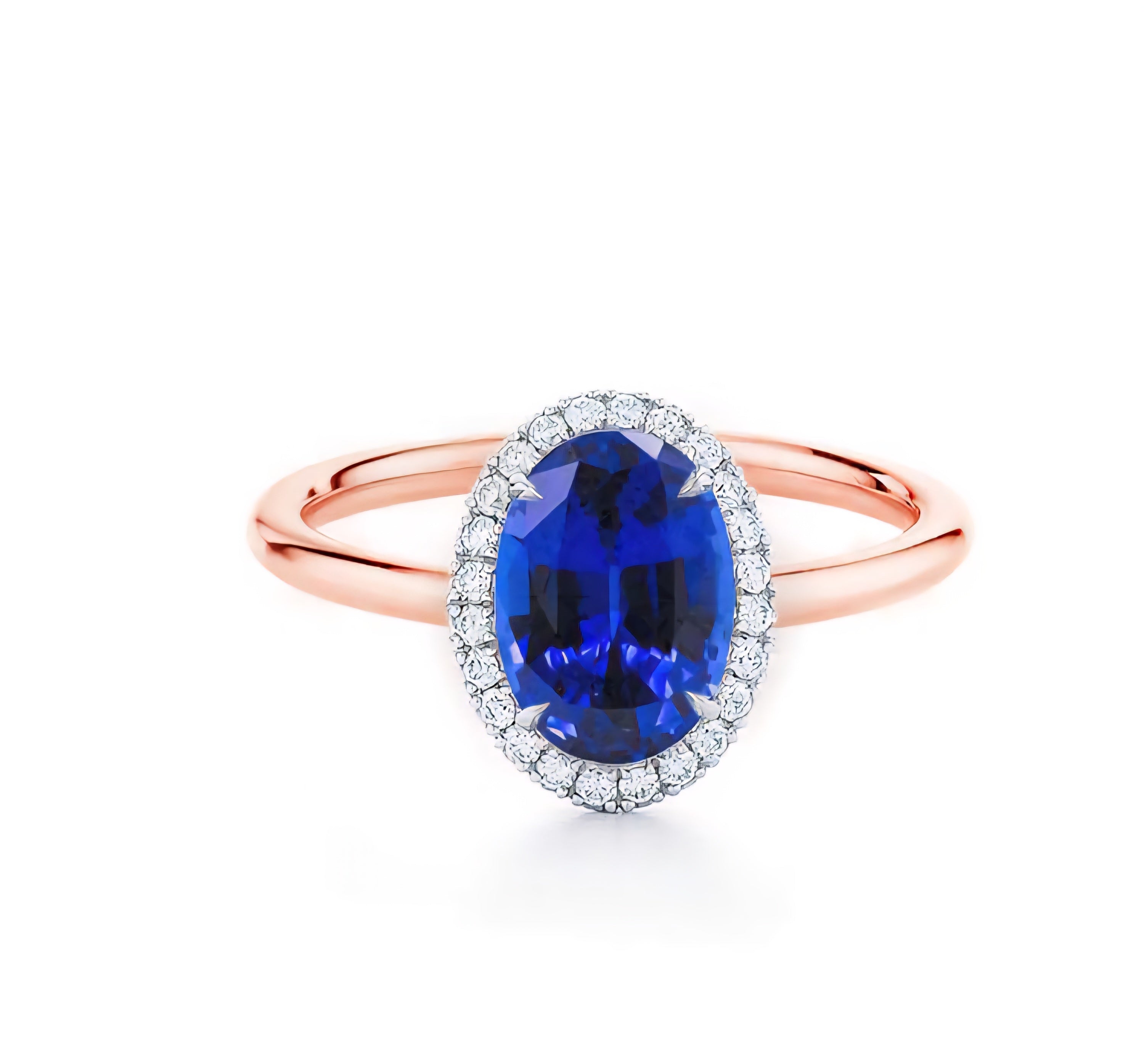 Sardinia Sapphire Engagement Ring Rose Gold — Ministry of Gems exclusive design
