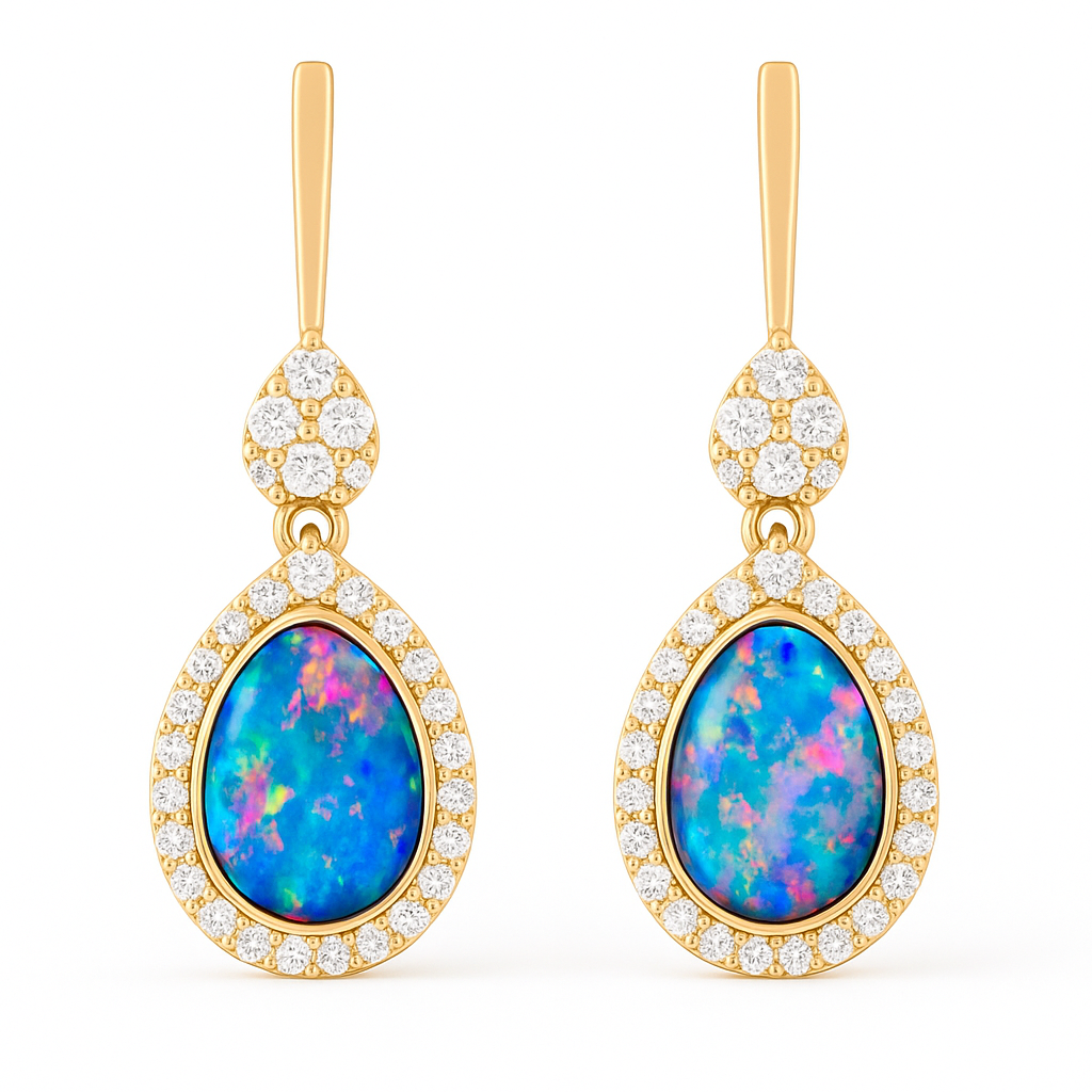 Sunrise Opal Earrings — Ministry of Gems exclusive design