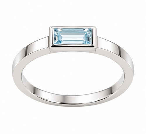 Aquamarine Baguette Bezel Ring - Ministry of Gems®RingMinistry of Gems®