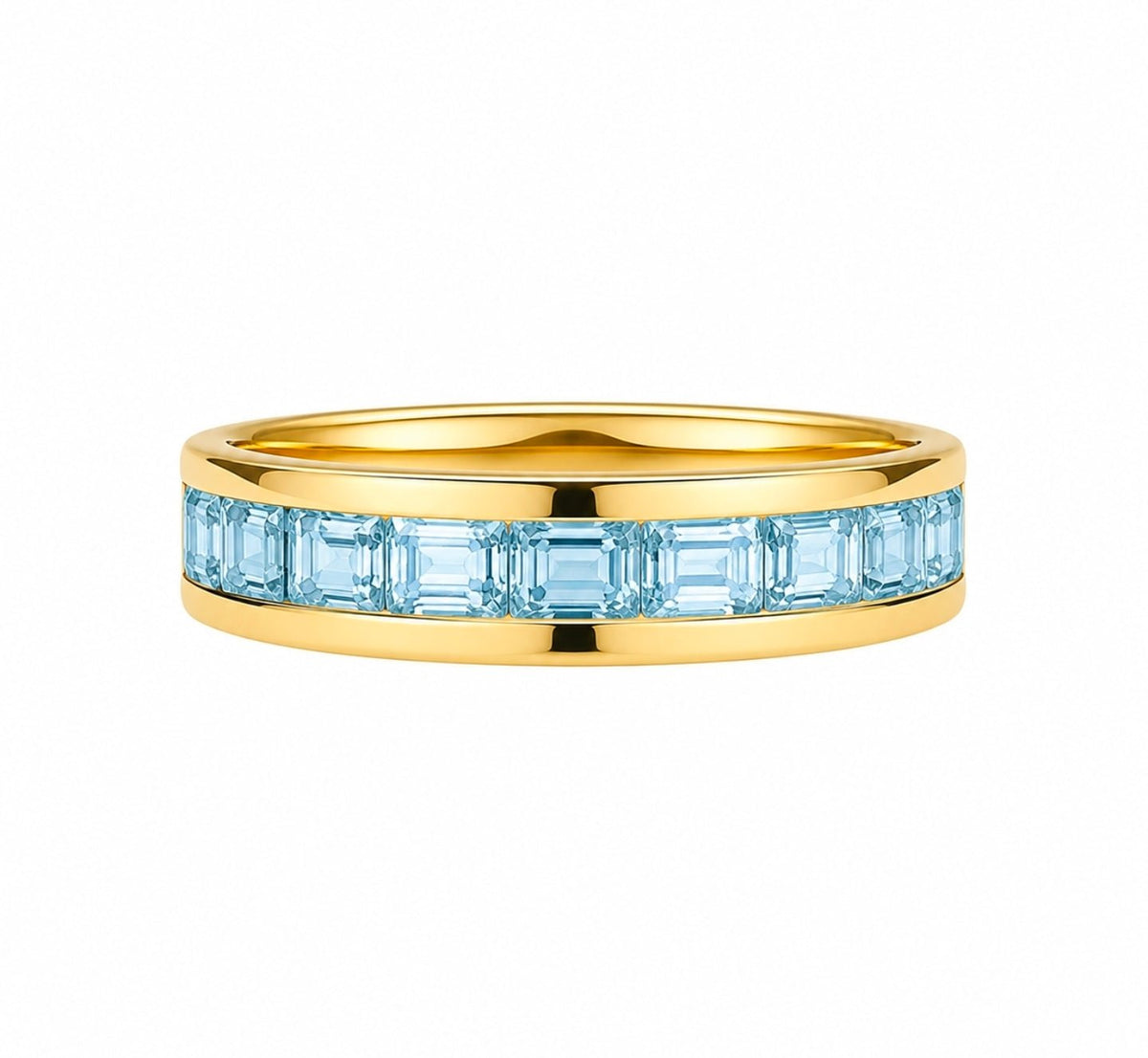 Aquamarine Baguette Eternity Band - Ministry of Gems®RingMinistry of Gems®