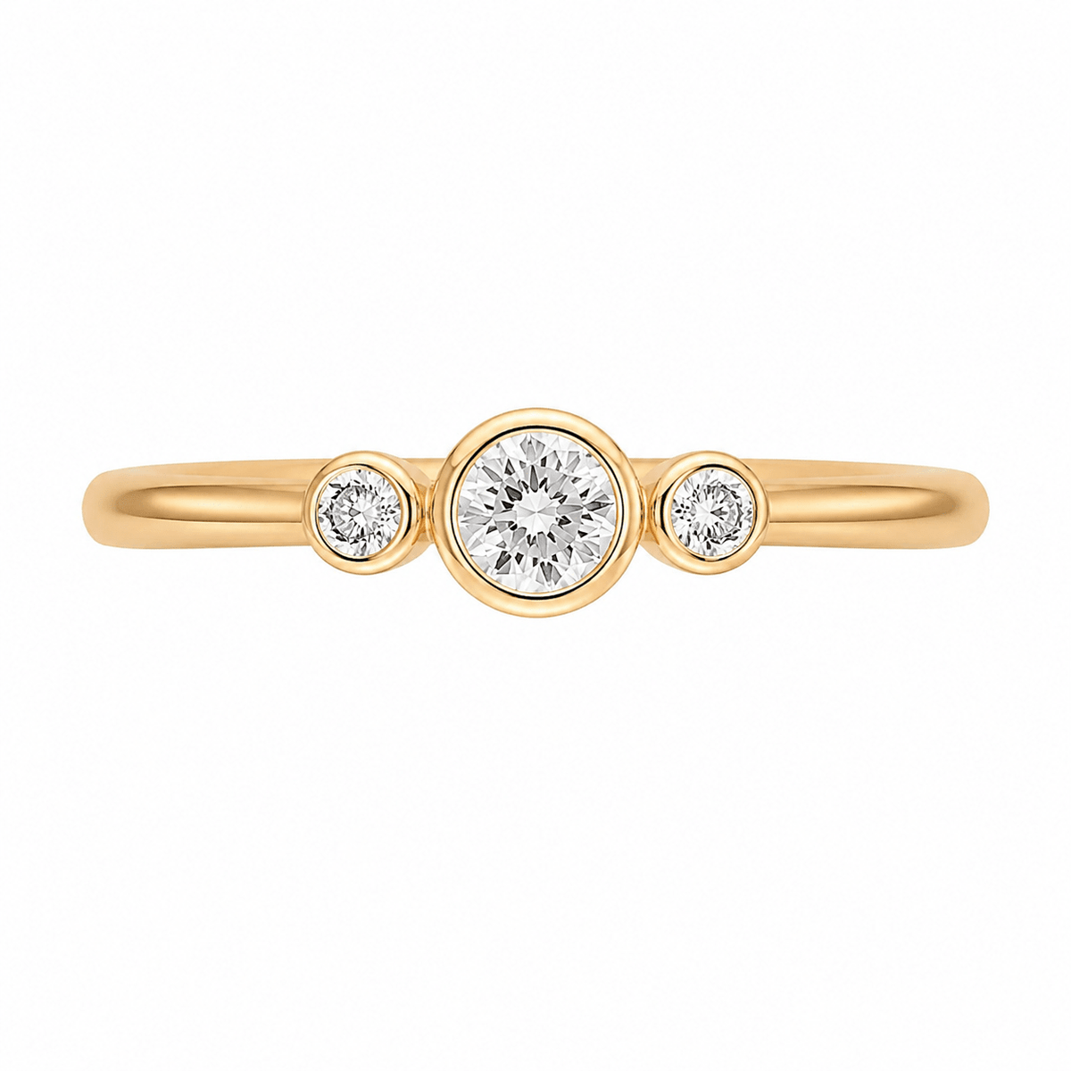 Bezel Trio Diamond Promise Engagement Ring - Ministry of Gems®RingMinistry of Gems®