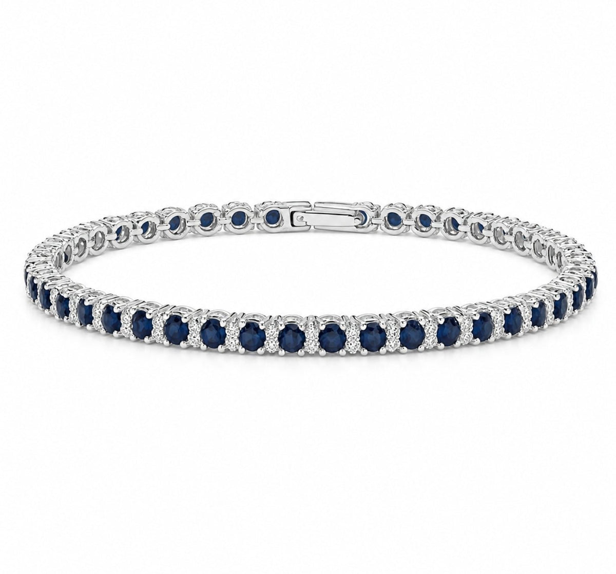 Blue Sapphire and Diamond Tennis Bracelet - Ministry of Gems®BraceletMinistry of Gems®