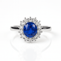 Blue Sapphire Diamond White Gold Ring - Ministry of Gems®RingMinistry of Gems®