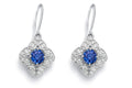 Blue Sapphire Quatrefoil Halo Drops - Ministry of Gems®EarringsMinistry of Gems®