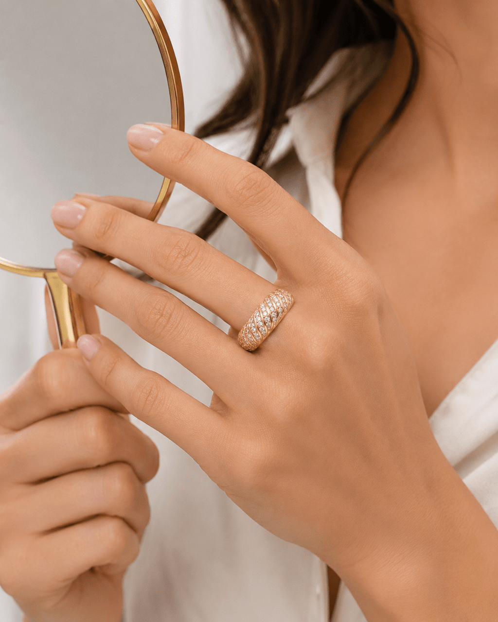 Croissant Pavé Dome Ring - Ministry of Gems®RingMinistry of Gems®