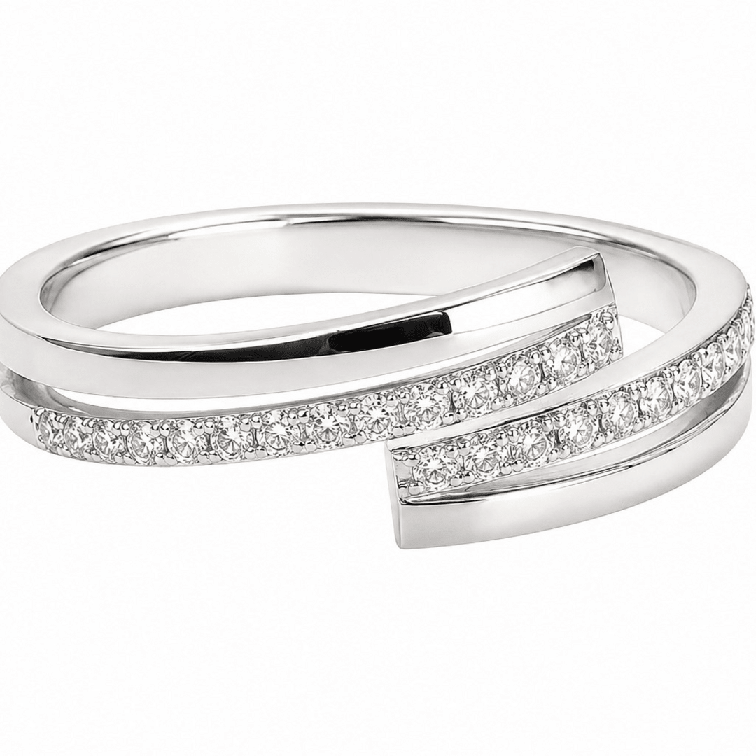 Crossover Pavé Wave Band - Ministry of Gems®RingMinistry of Gems®