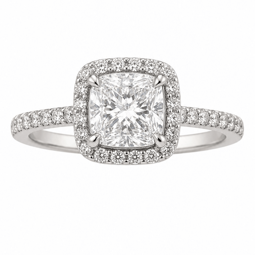 Cushion Diamond Halo Gold Ring - Ministry of Gems®RingMinistry of Gems®
