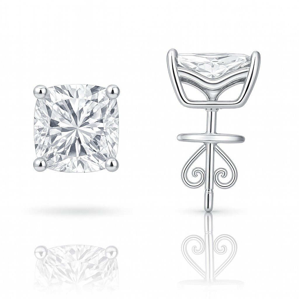 Cushion Diamond Solitaire Studs - Ministry of Gems®EarringsMinistry of Gems®