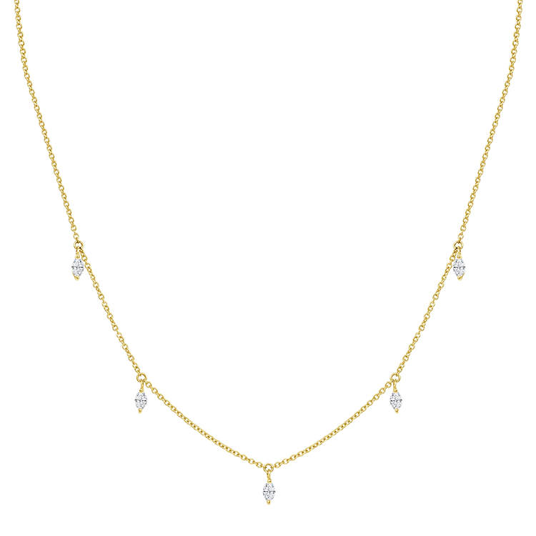 Dangling Diamond Marquise Drops Necklace - Ministry of Gems®NecklaceMinistry of Gems®