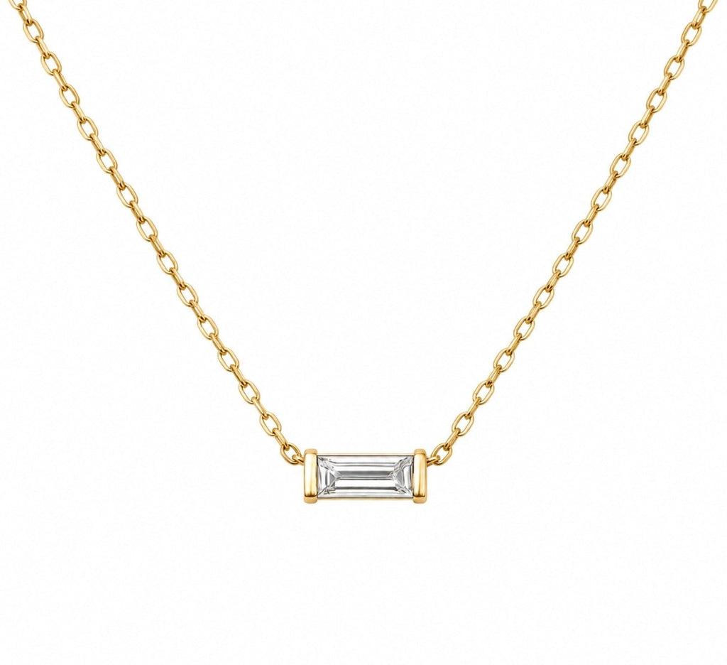 Diamond Baguette Solitaire Necklace - Ministry of Gems®NecklaceMinistry of Gems®
