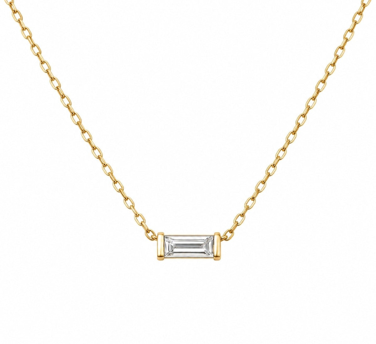 Diamond Baguette Solitaire Necklace - Ministry of Gems®NecklaceMinistry of Gems®