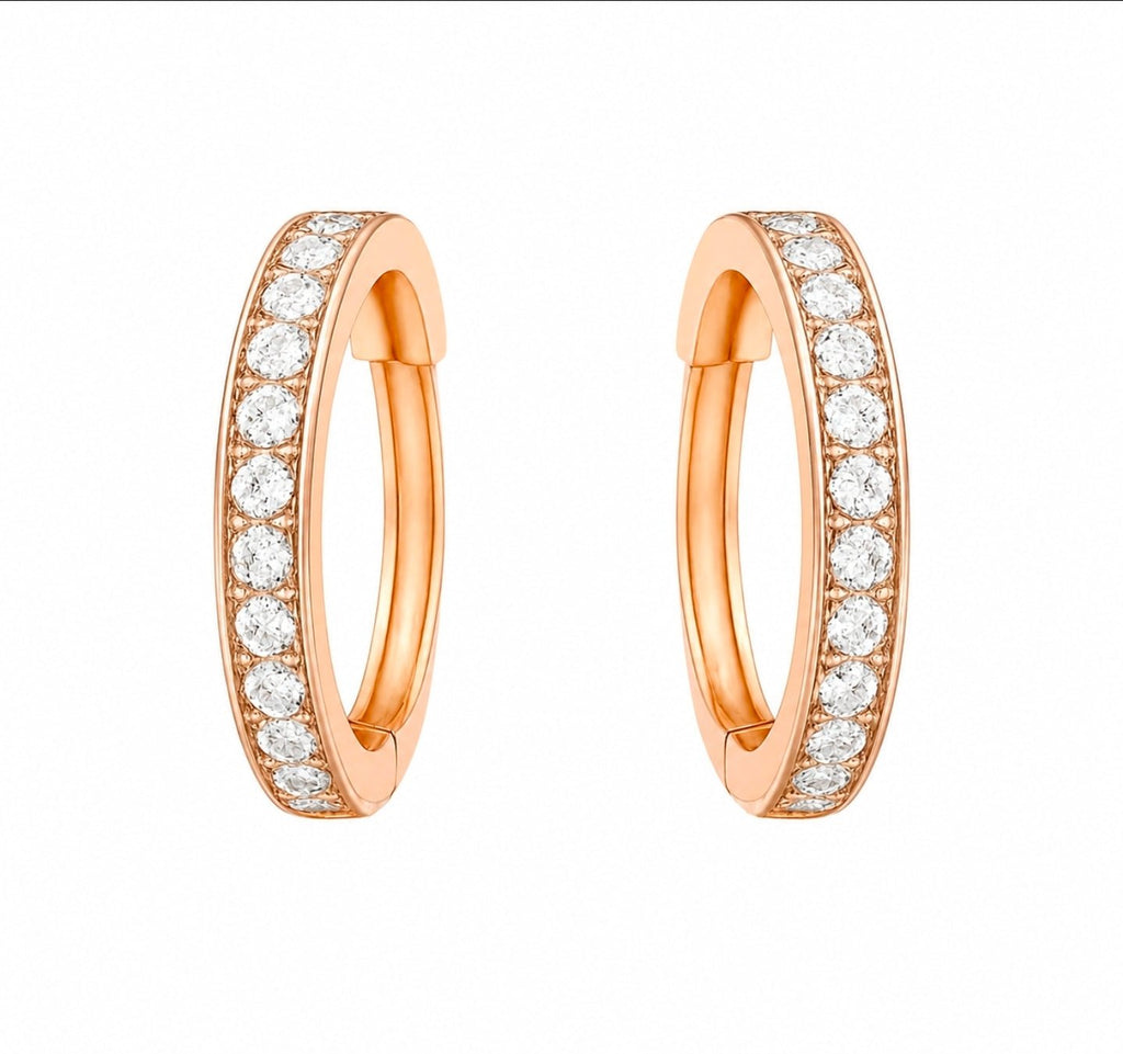 Diamond Channel Set Huggie Earrings - Ministry of Gems®EarringsMinistry of Gems®