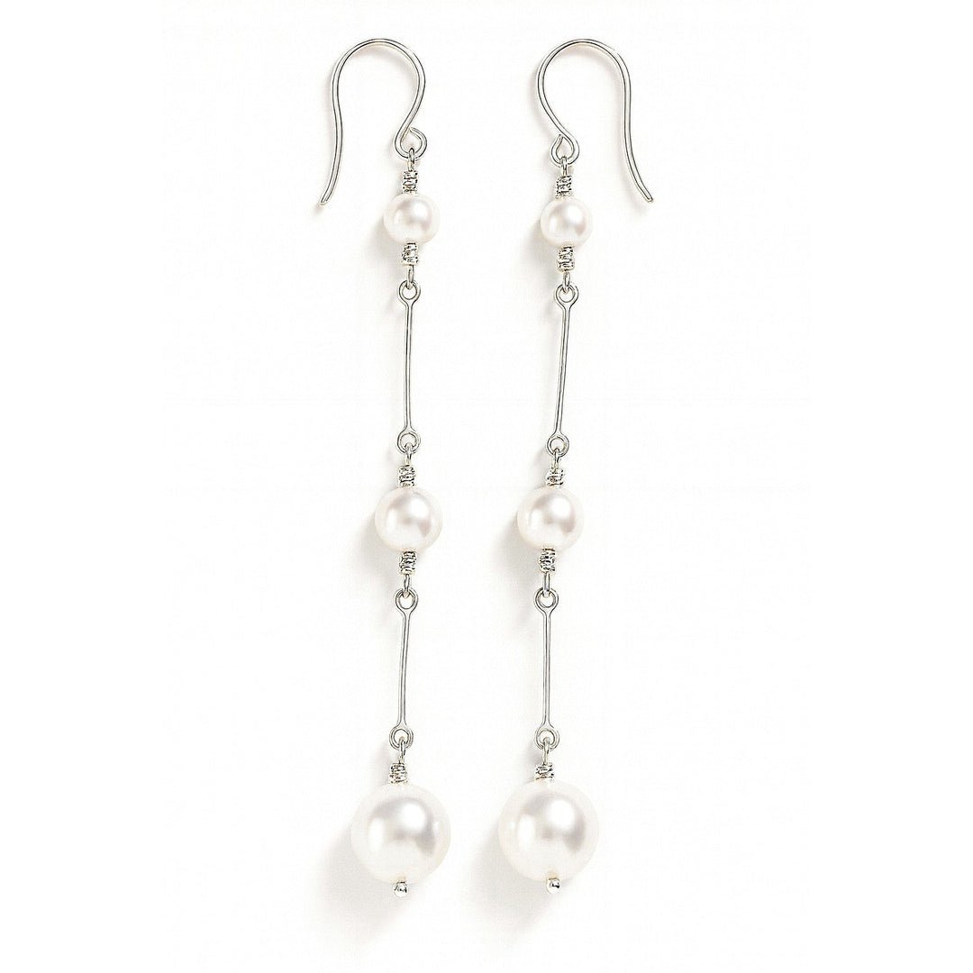 Double Pearl Chain Drop Earrings - Ministry of Gems®EarringsMinistry of Gems®