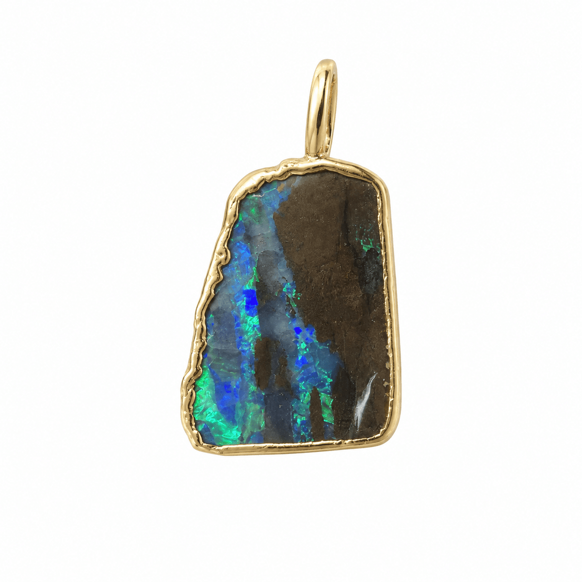 Free-Form Boulder Opal Pendant — Gold-Plated Sterling Silver - Ministry of Gems®PendantMinistry of Gems®