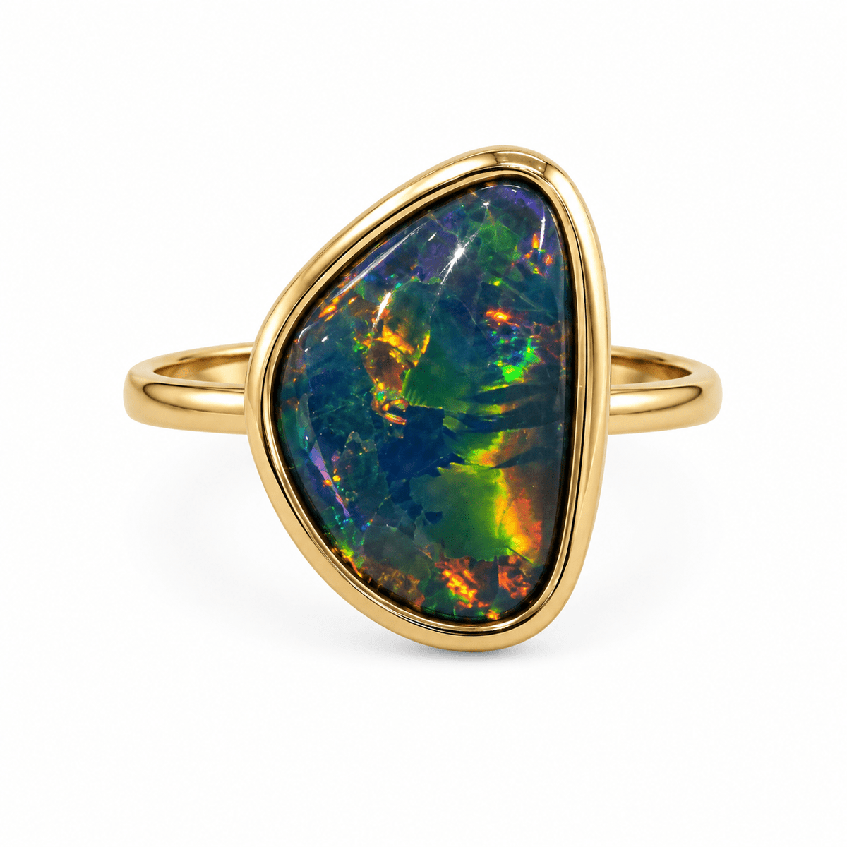 Freeform Boulder Opal Ring — 9K Gold - Ministry of Gems®RingMinistry of Gems®