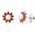 Garnet Flower Studs - Ministry of Gems®EarringsMinistry of Gems®