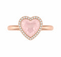 Heart-Shaped Rose Quartz Halo Ring - Ministry of Gems®RingMinistry of Gems®