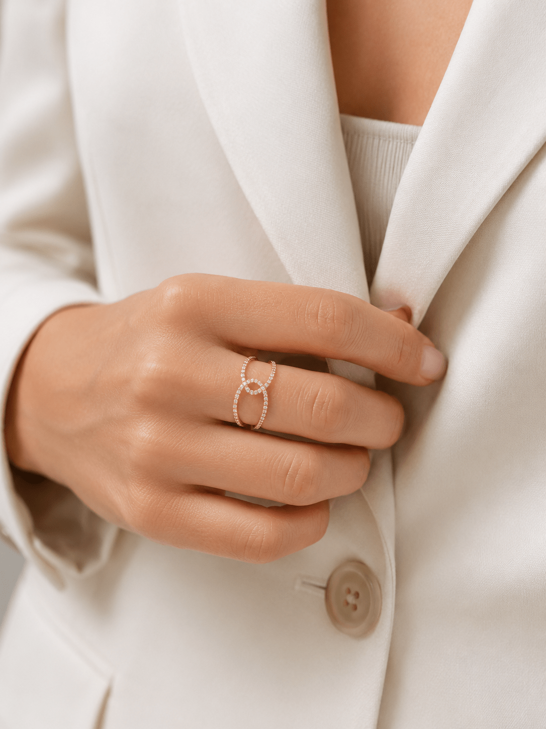 Interlocked Diamond Pavé Ring - Ministry of Gems®RingMinistry of Gems®