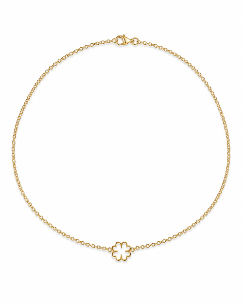 'Lucky Me' 18K Yellow Gold Four-Leaf Clover Necklace - Ministry of Gems®NecklaceMinistry of Gems®