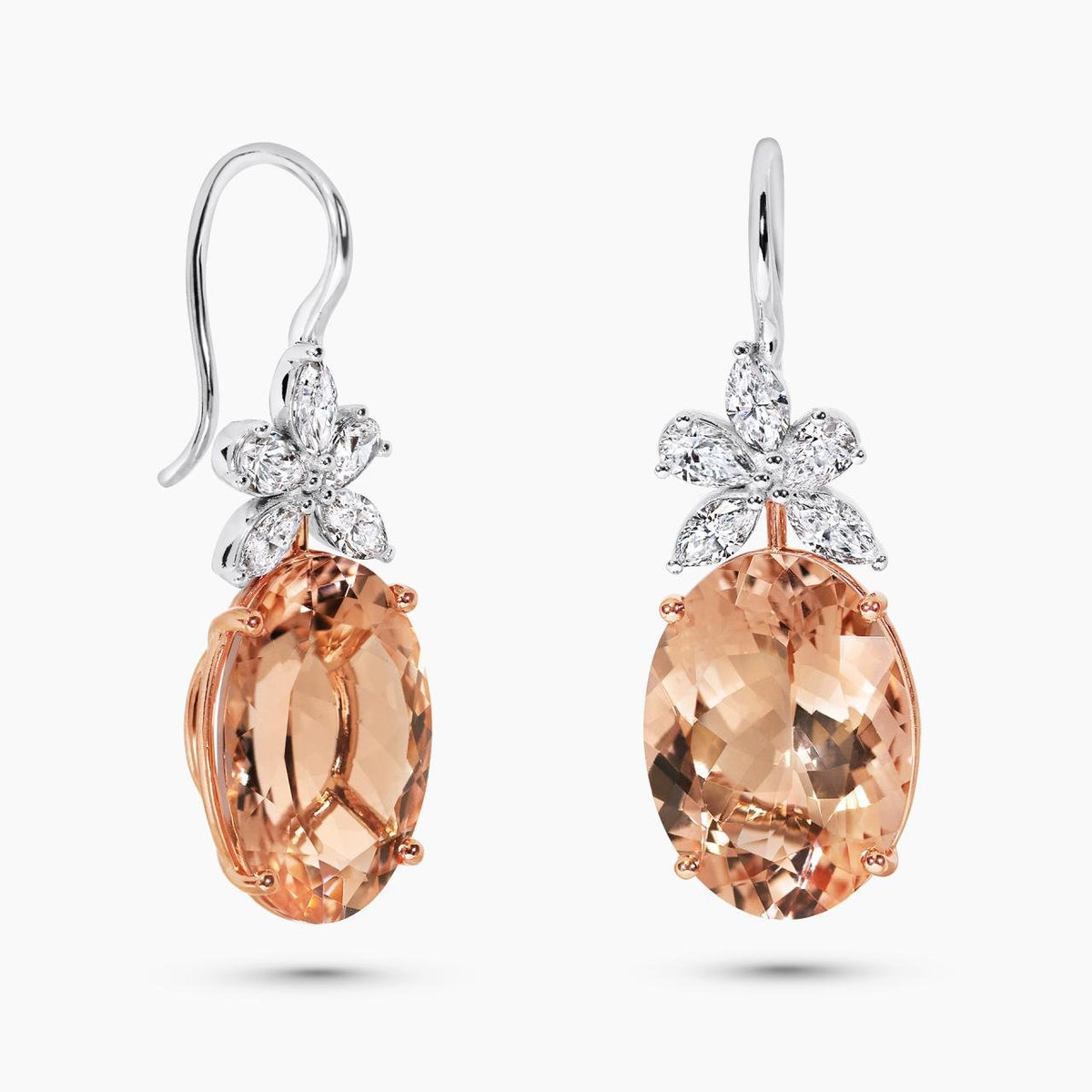 Morganite & Diamond Drop Earrings - Ministry of Gems®EarringsMinistry of Gems®
