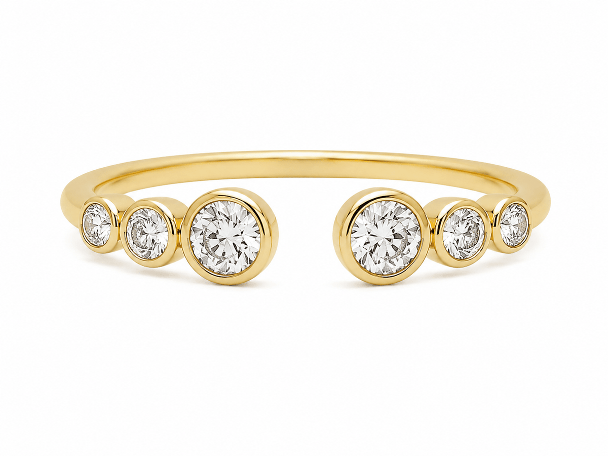 Open Bezel Diamond Trio Spacer Ring - Ministry of Gems®RingMinistry of Gems®