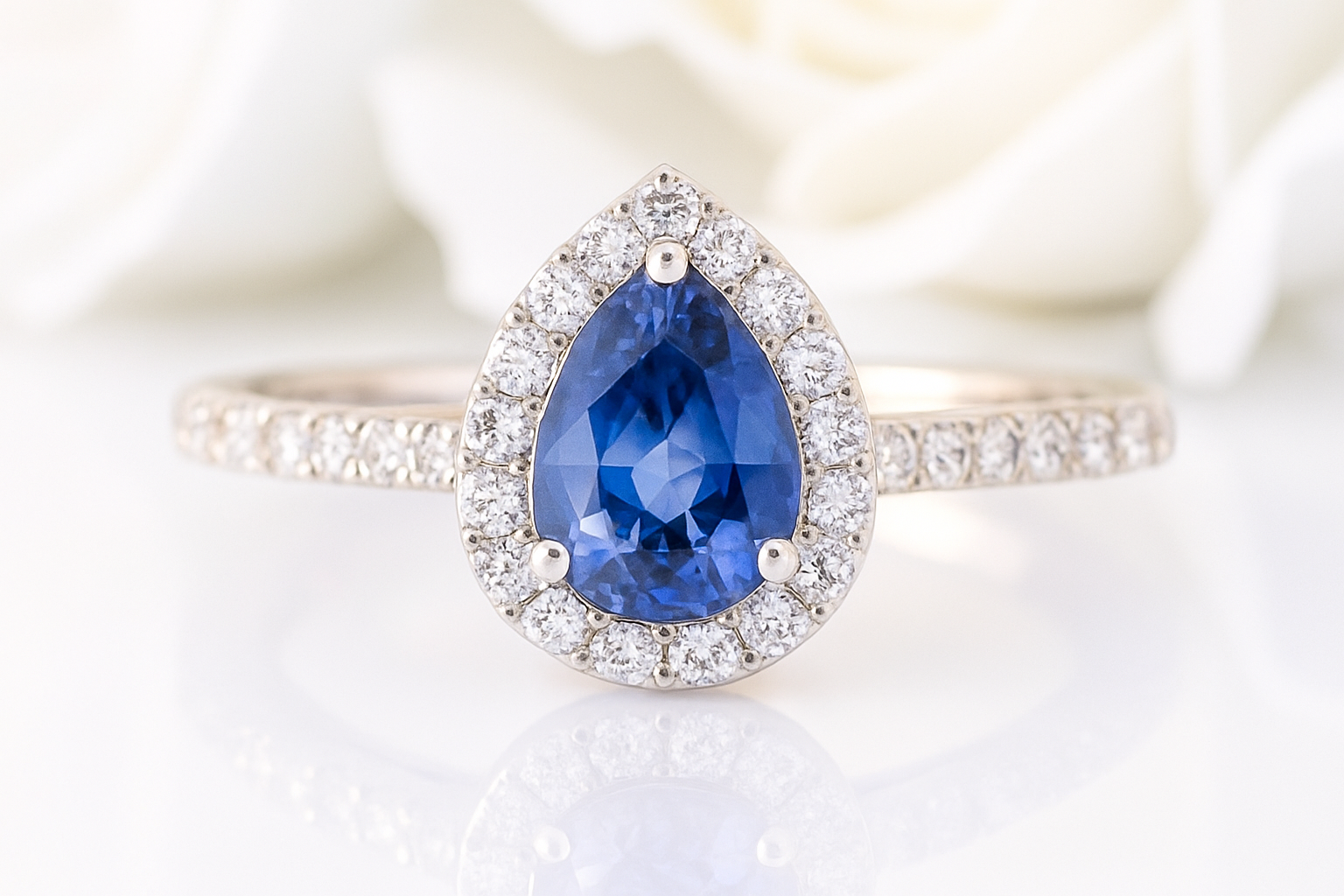 Ophélia Blue Sapphire Diamond Ring — Ministry of Gems