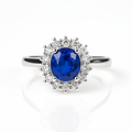 Blue Sapphire Diamond White Gold Ring — Ministry of Gems
