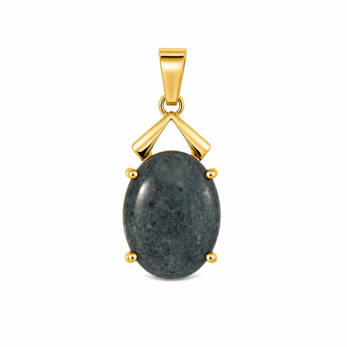 Oval Australian Black Opal Pendant — Gold-Plated Sterling Silver - Ministry of Gems®PendantMinistry of Gems®