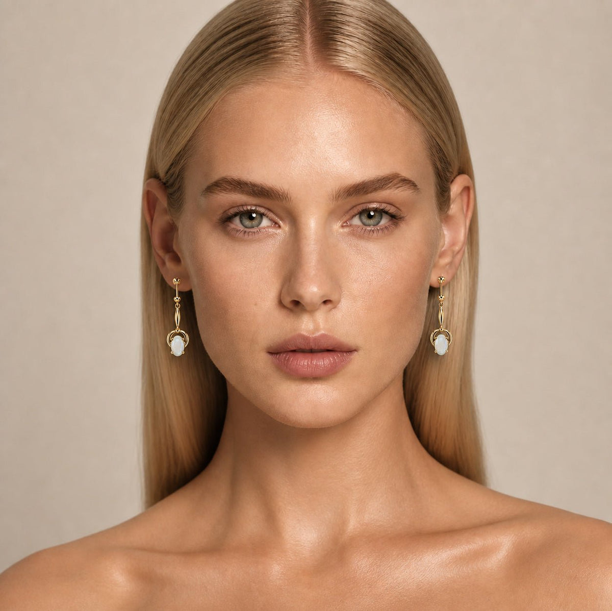Oval Australian Opal Articulated Drop Earrings — 14K Gold - Ministry of Gems®EarringsMinistry of Gems®