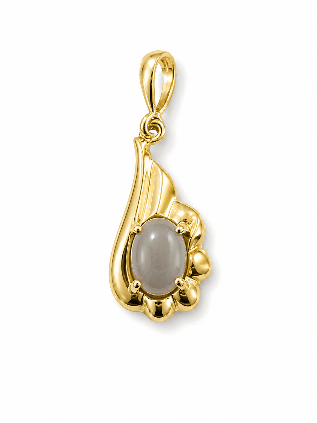 Oval Australian Opal Lobed Sweep Pendant — Gold-Plated Sterling Silver - Ministry of Gems®PendantMinistry of Gems®