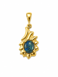 Oval Australian Opal Sunburst Pendant — Gold-Plated Sterling Silver - Ministry of Gems®PendantMinistry of Gems®
