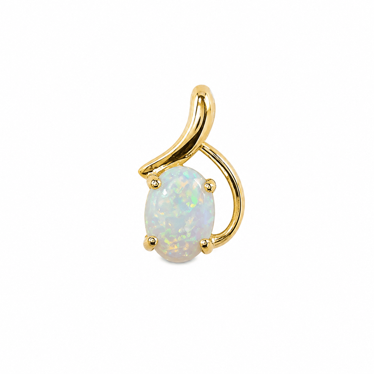 Oval Australian Opal Sweep Pendant — 18K Gold - Ministry of Gems®PendantMinistry of Gems®