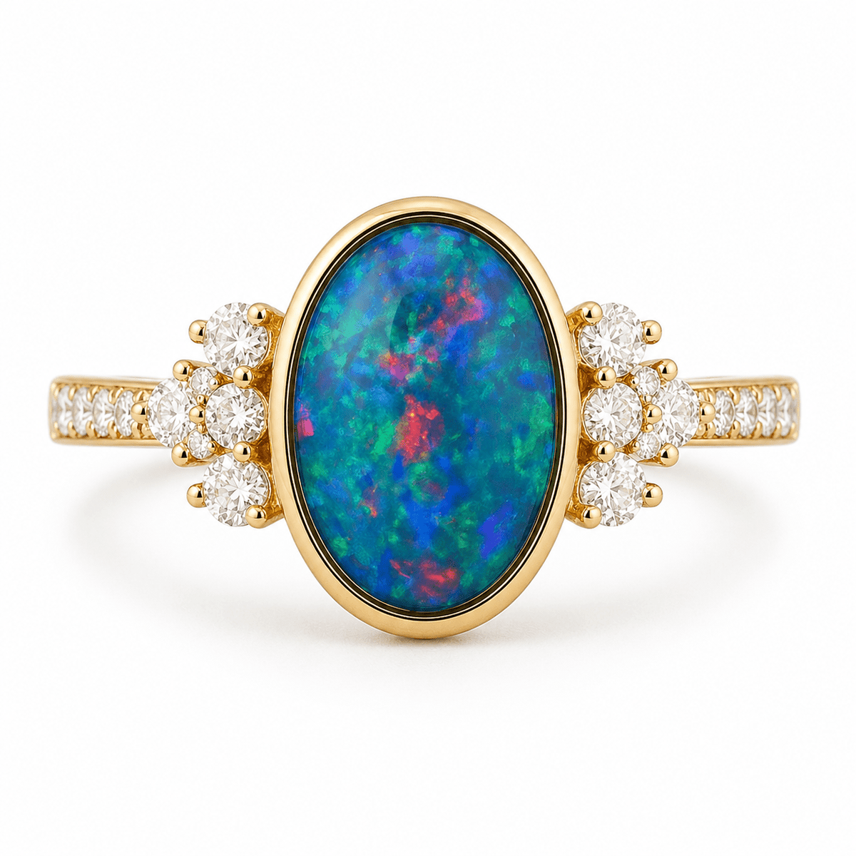 Oval Black Opal Bezel Ring - Ministry of Gems®RingMinistry of Gems®