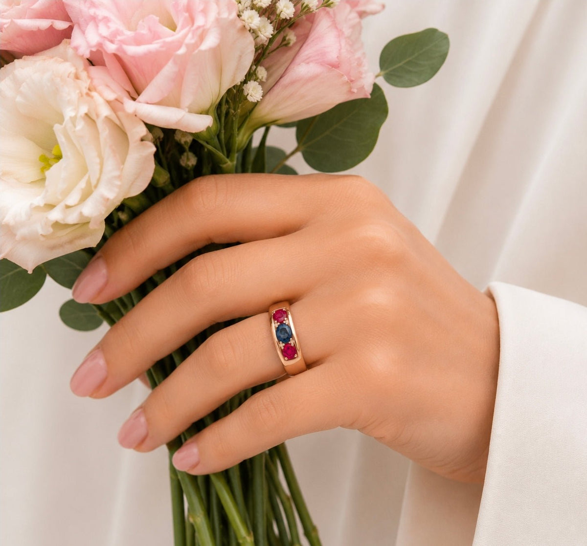 Oval Blue Sapphire & Ruby Band - Ministry of Gems®RingMinistry of Gems®