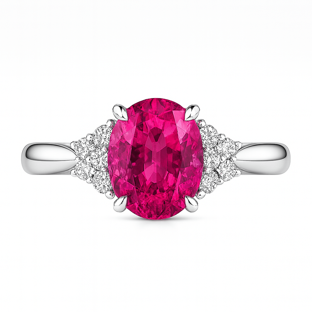 Oval Pink Sapphire Diamond Ring - Ministry of Gems®RingMinistry of Gems®