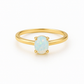 Oval White Opal Solitaire Ring - Ministry of Gems®RingMinistry of Gems®