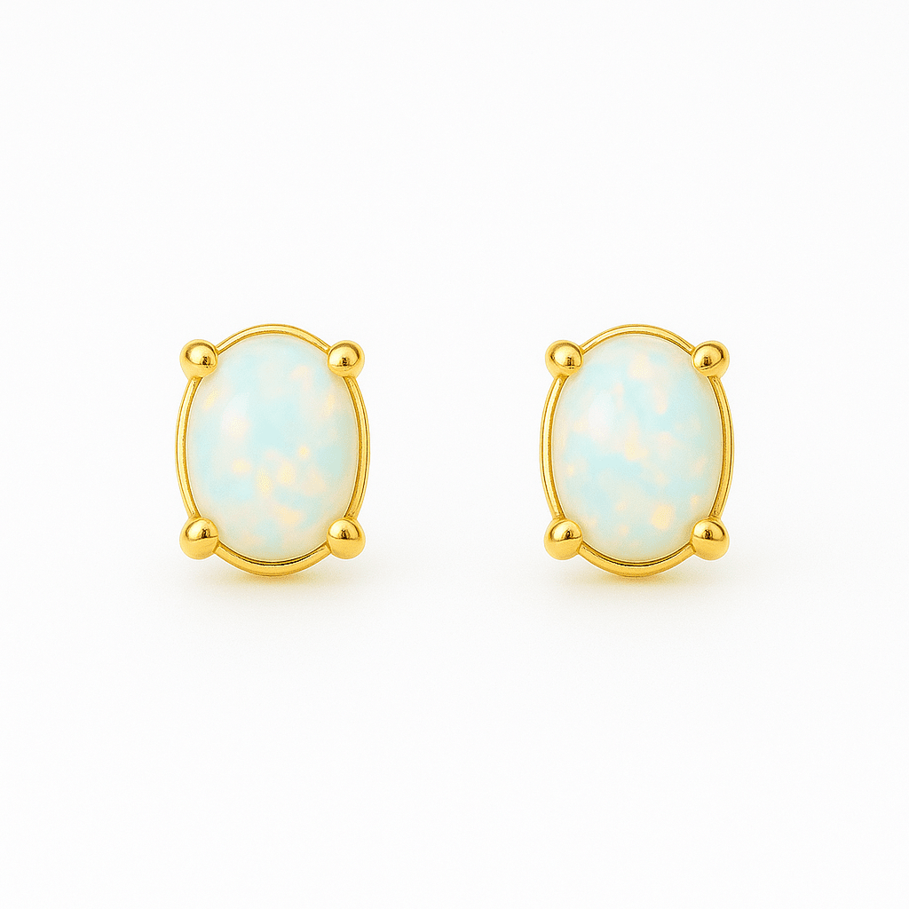 Oval White Opal Studs - Ministry of Gems®EarringsMinistry of Gems®