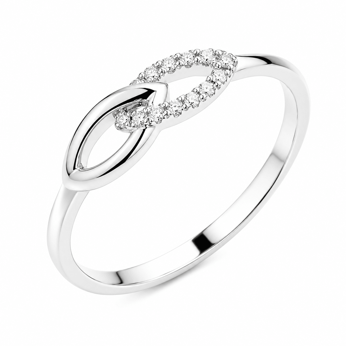 Pavé Diamond Interlocking Link Gold Ring - Ministry of Gems®RingMinistry of Gems®