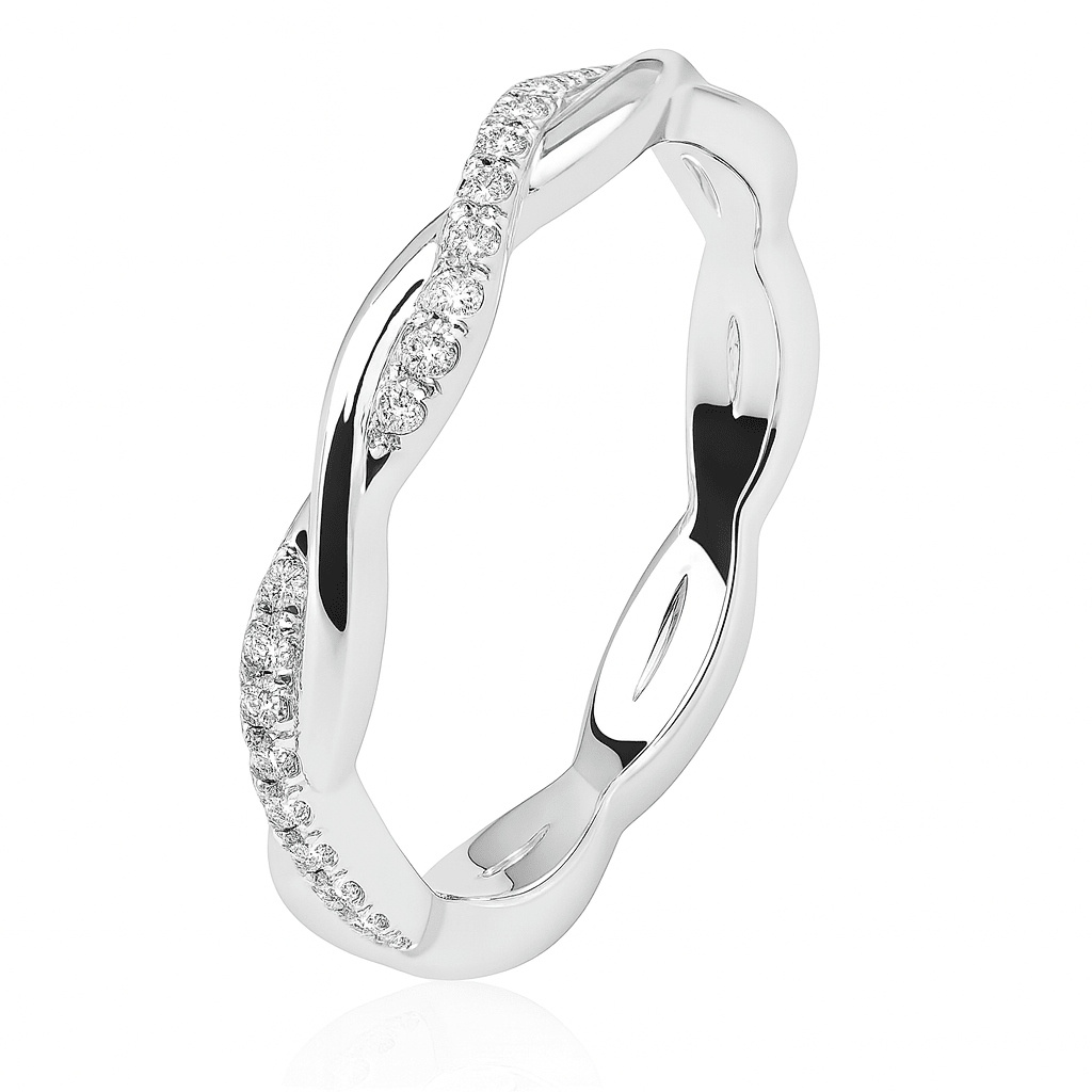 Pavé Diamond Twist Gold Ring - Ministry of Gems®RingMinistry of Gems®