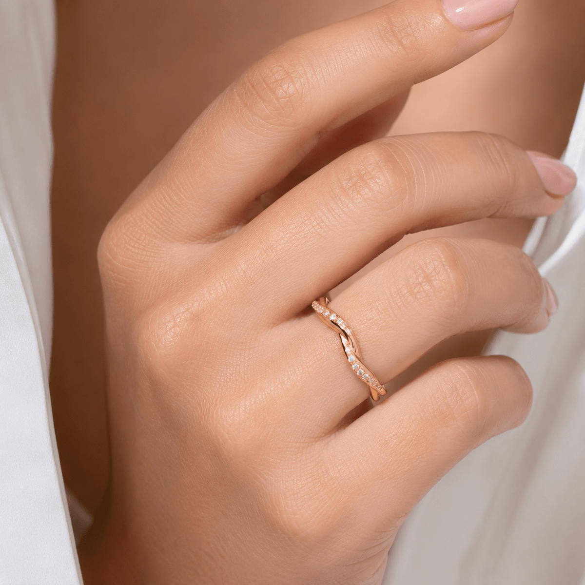 Pavé Diamond Twist Yellow Gold Ring - Ministry of Gems®RingMinistry of Gems®