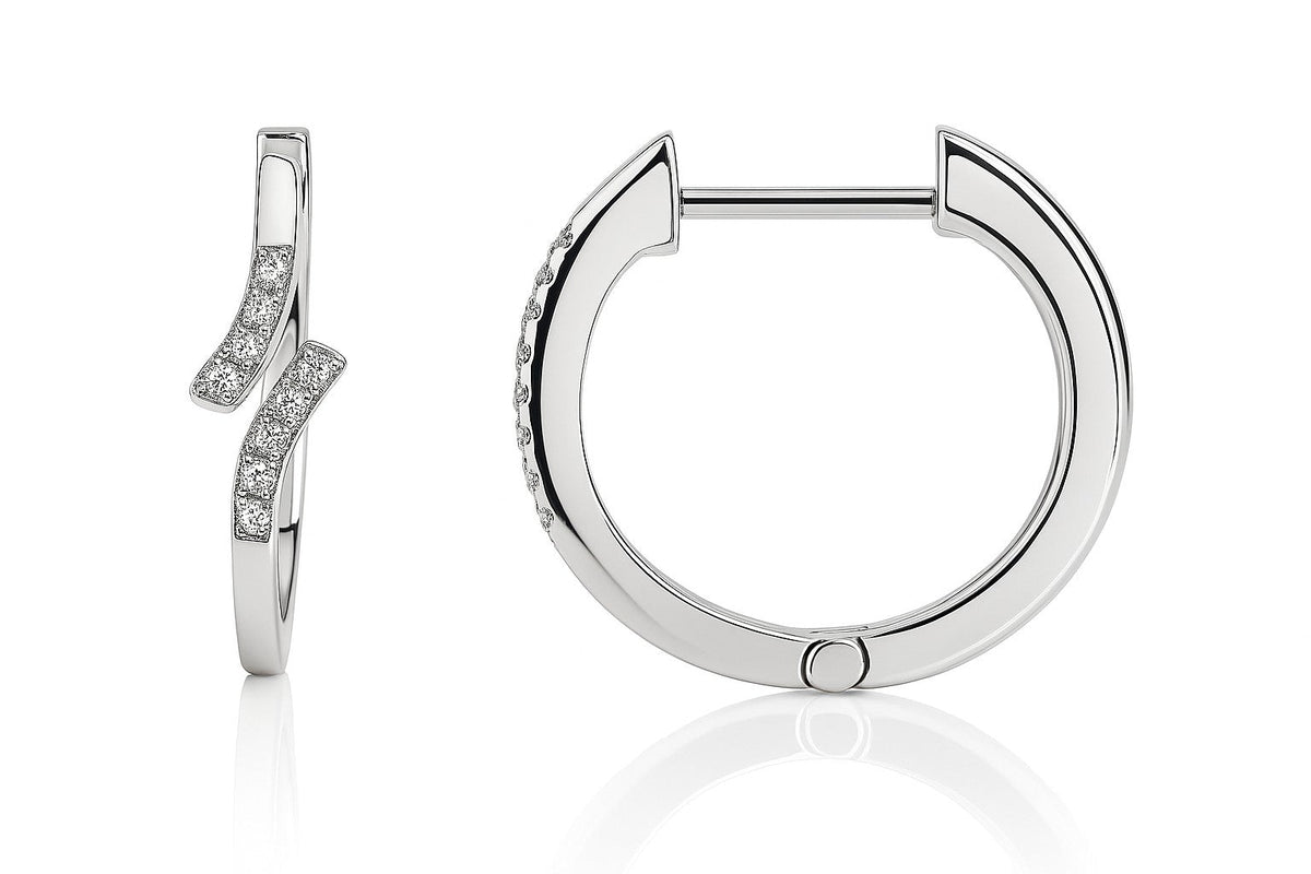 Pavé Diamond Wave Huggie Hoops - Ministry of Gems®EarringsMinistry of Gems®