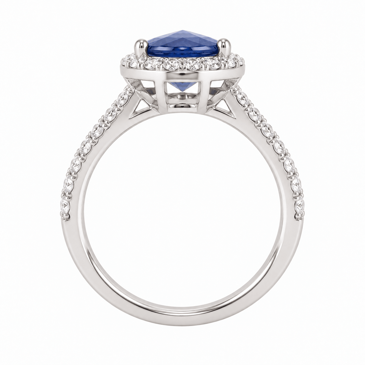 Pear Blue Sapphire Diamond Halo Ring - Ministry of Gems®RingMinistry of Gems®