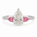 Pear & Pink Sapphire Trilogy Engagement Ring - Ministry of Gems®RingMinistry of Gems®