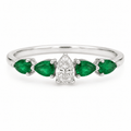 Pear Tsavorite & Diamond Five-Stone Ring - Ministry of Gems®RingMinistry of Gems®