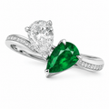 Pear Tsavorite & Diamond Toi et Moi Bypass Ring - Ministry of Gems®RingMinistry of Gems®