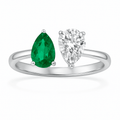 Pear Tsavorite & Diamond Toi et Moi Ring - Ministry of Gems®RingMinistry of Gems®