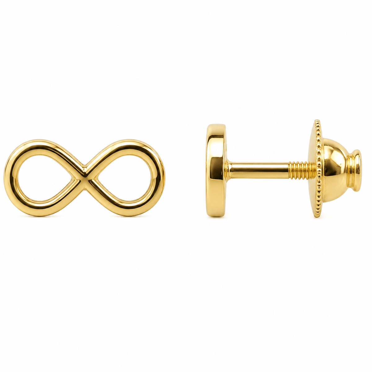 Plain Gold Infinity Studs - Ministry of Gems®EarringsMinistry of Gems®
