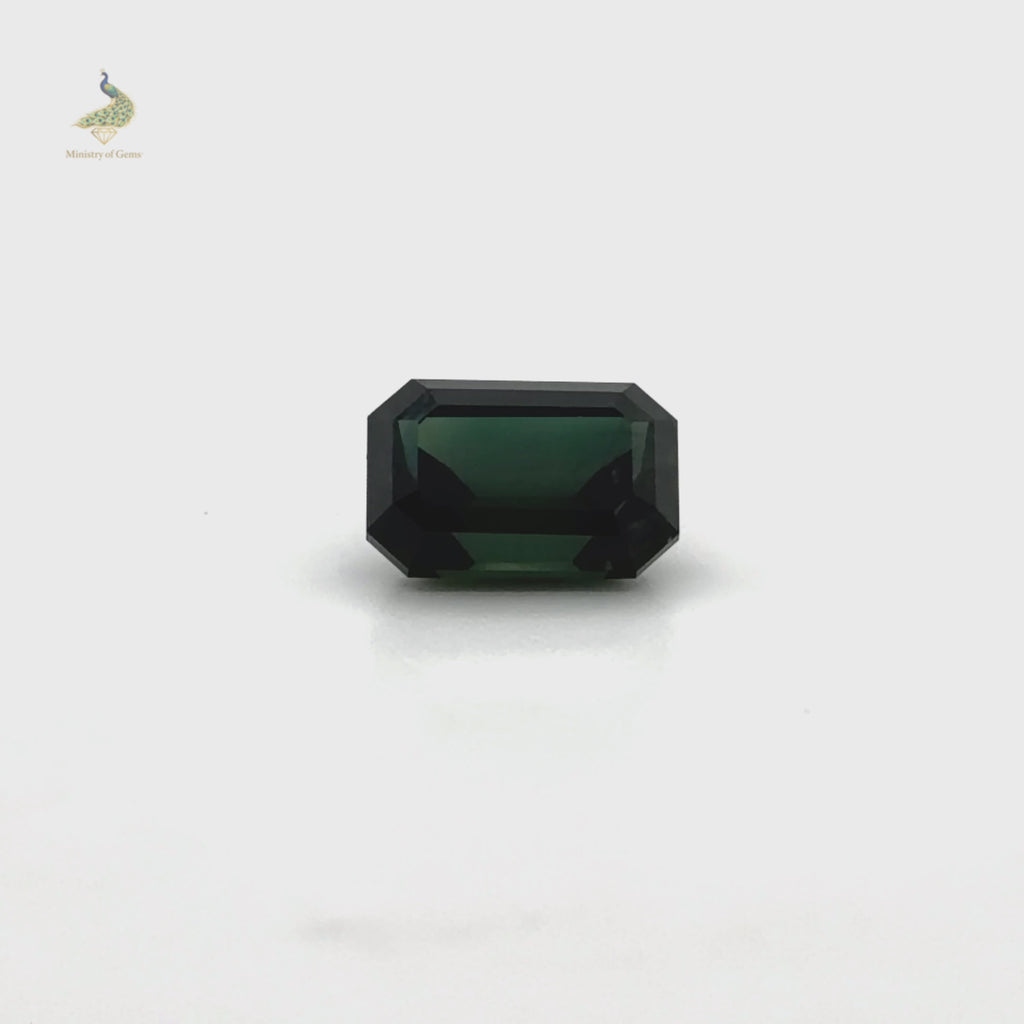 2.85ct Emerald Cut Teal Blue Sapphire - Loose Stone